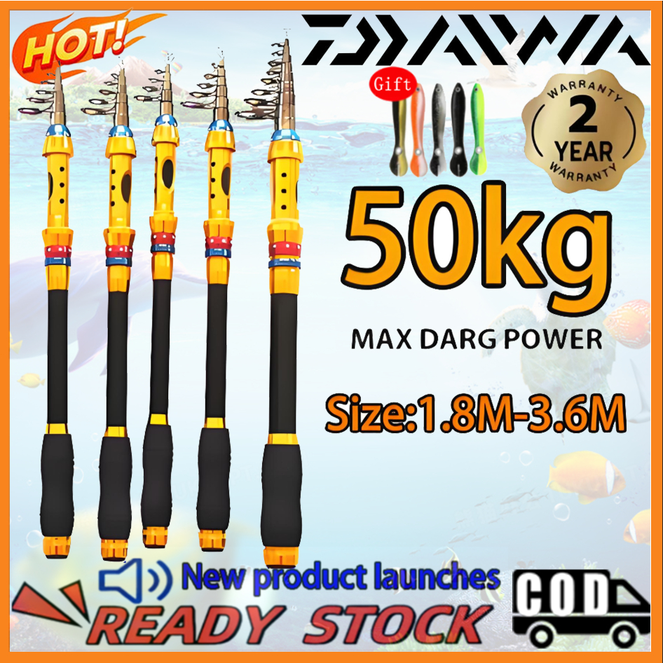 DAIWA Telescopic Rod Casting Rod Spinning Rod Joran Pancing Spinning Fishing Rod Sea Fishing Pole
