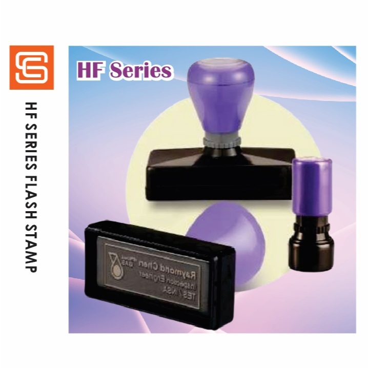 HF SERIES PRE-INKED STAMP SINGLE-FOAM FLASH STAMP (38 SIZES) (CUSTOM MADE WORDING)