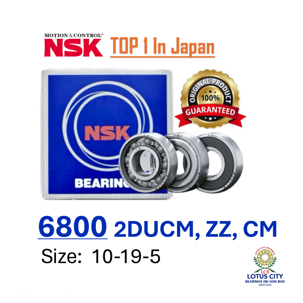 NSK Bearing 6800 ZZ 2DUCM CM (10x19x5
