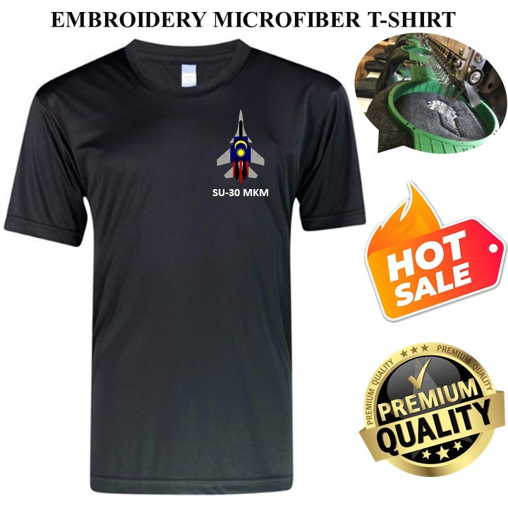 EMBROIDERY SULAM SUKHOI SU-30 MKM LIMA 2025 FLAG TACTICAL ROUNDNECK MICROFIBER และผ้าฝ้ายเสื้อยืดสีด
