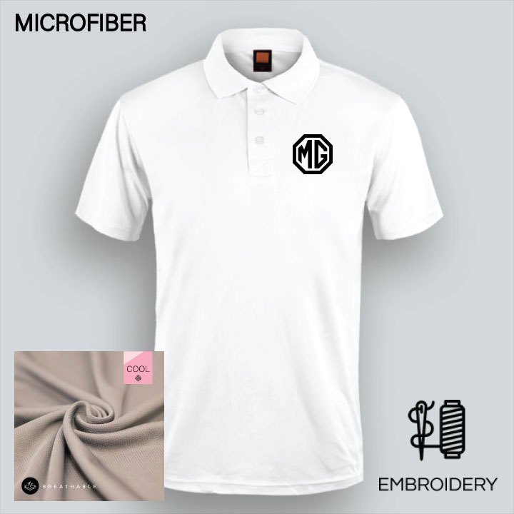 MG ยานยนต์ไมโครไฟเบอร์ Polo Tee เสื้อยืดปักโลโก้ EDR-171