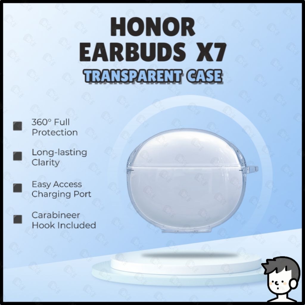 HONOR Earbuds X7 Case Earbuds Protective Shell Soft TPU Transparent Case Headphone Cover Clear Case