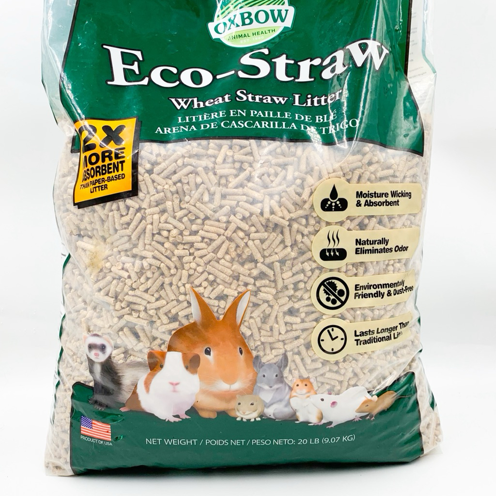 Rrikko Oxbow爱宝天然木粒子兰龙猫吸水รั่ว 20lbs Oxbow Eco-Straw ฟางข้าวสาลีกระต่าย Guinea Pig Chinchilla 9.07kg