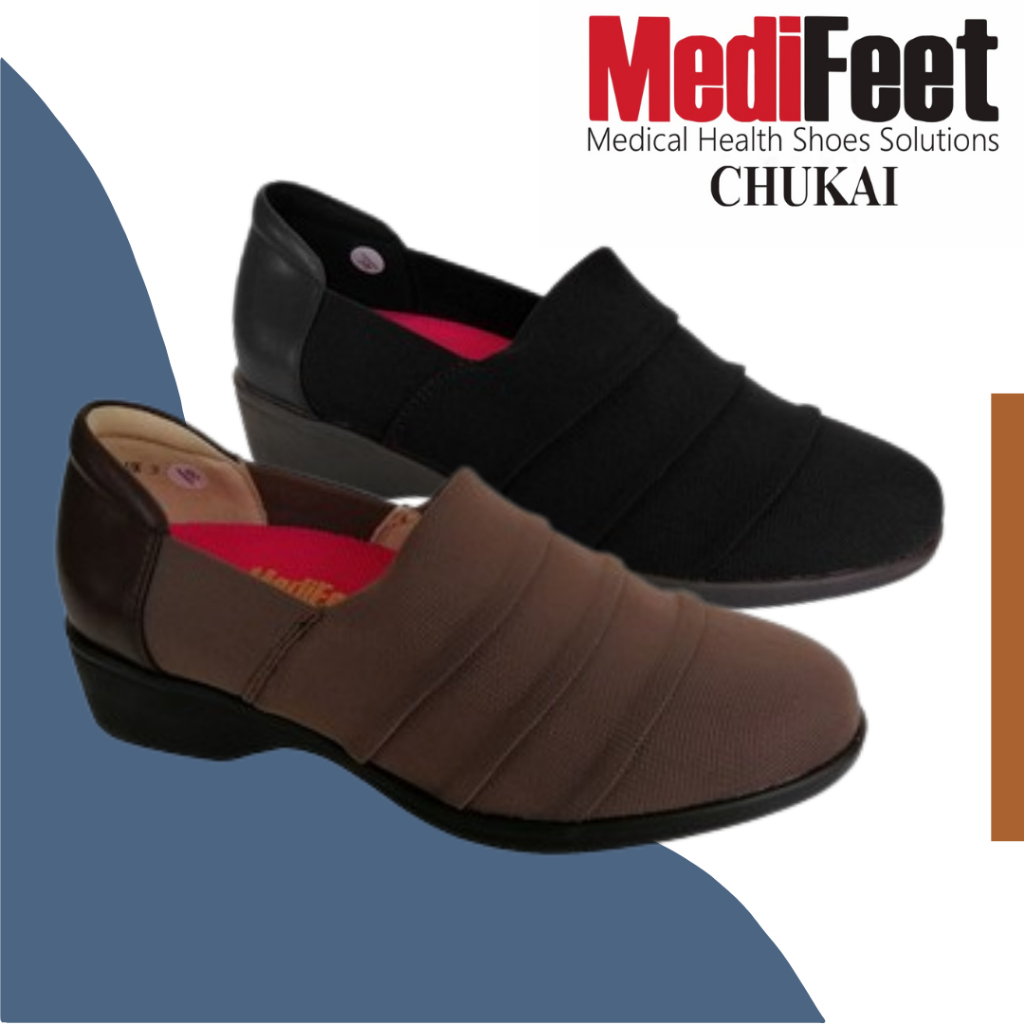 MWP9010 MEDIFEET WOMEN 3 POINT SUPPORT MEDICAL SHOES {FABRIC}