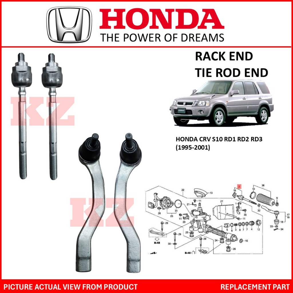 HONDA CRV S10 RD1 RD2 RD3 (1995-2001) - RACK END/ TIE ROD END