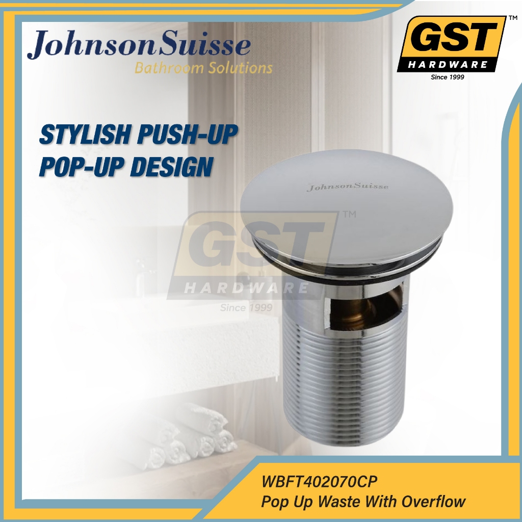 Johnson Suisse Brass Pop Up Waste มาด้วย Overflow Basin Pop Up Sink Pop Up Waste Basin