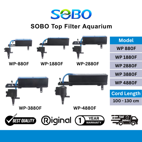 SOBO Aquarium กรองด้านบน WP-880F / WP-1880F / WP-2880F / WP-3880F / WP-4880F ปั๊มน้ําหัวตู้ปลา