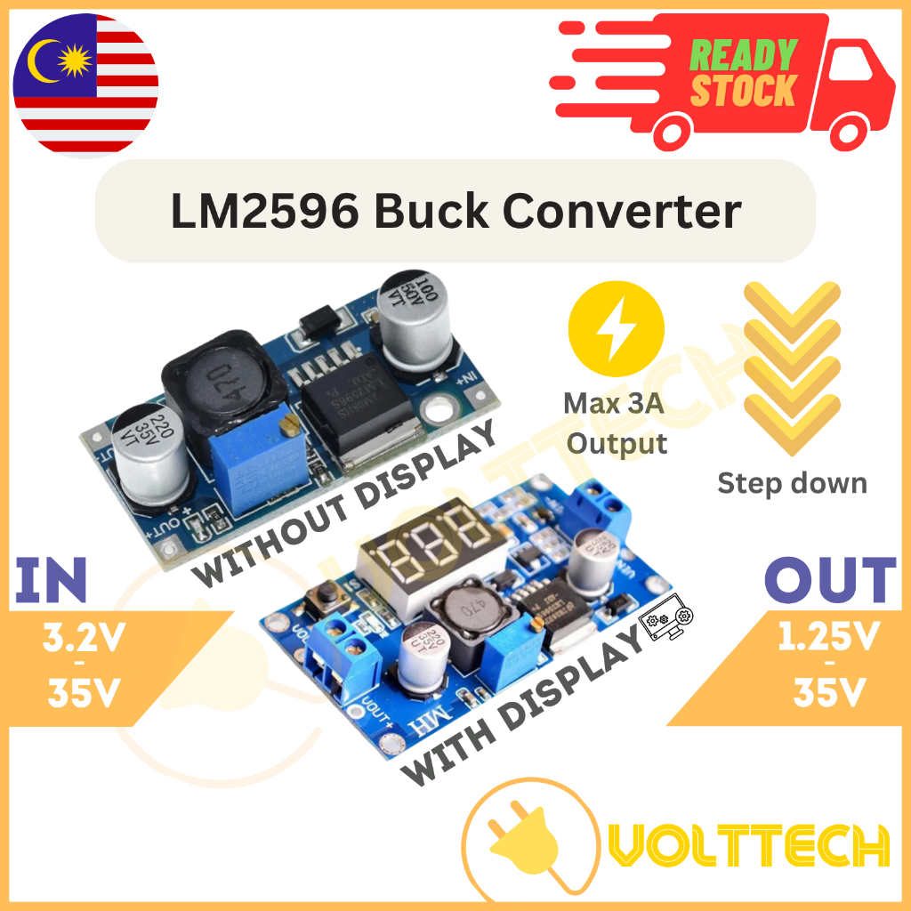LM2596 DC-DC Step Down Voltage Buck Converter ปรับ Turun Voltan