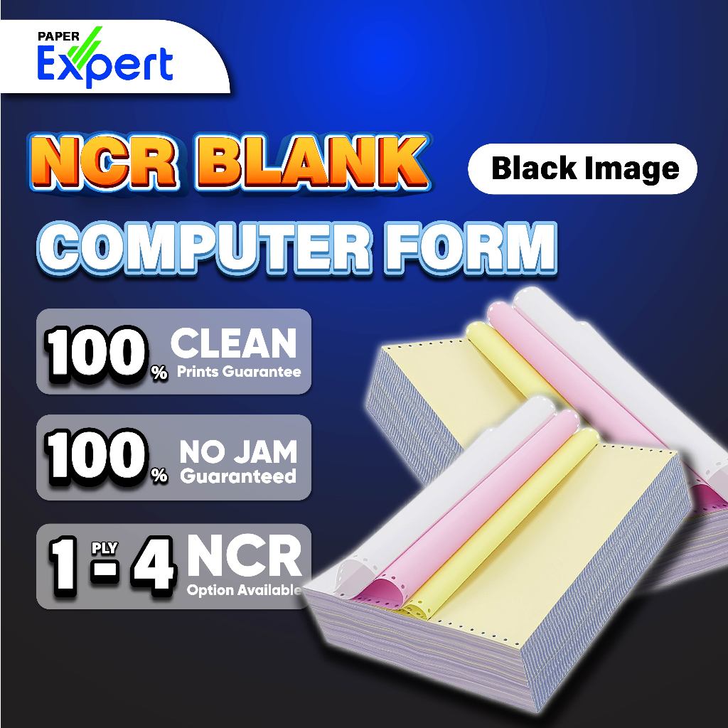 ภาพสีดําคอมพิวเตอร์รูปแบบโรงงานราคา NCR กระดาษ 9.5 X 11 / A4 - 1Ply 2Ply 3Ply 4Ply / 230 250 500 100