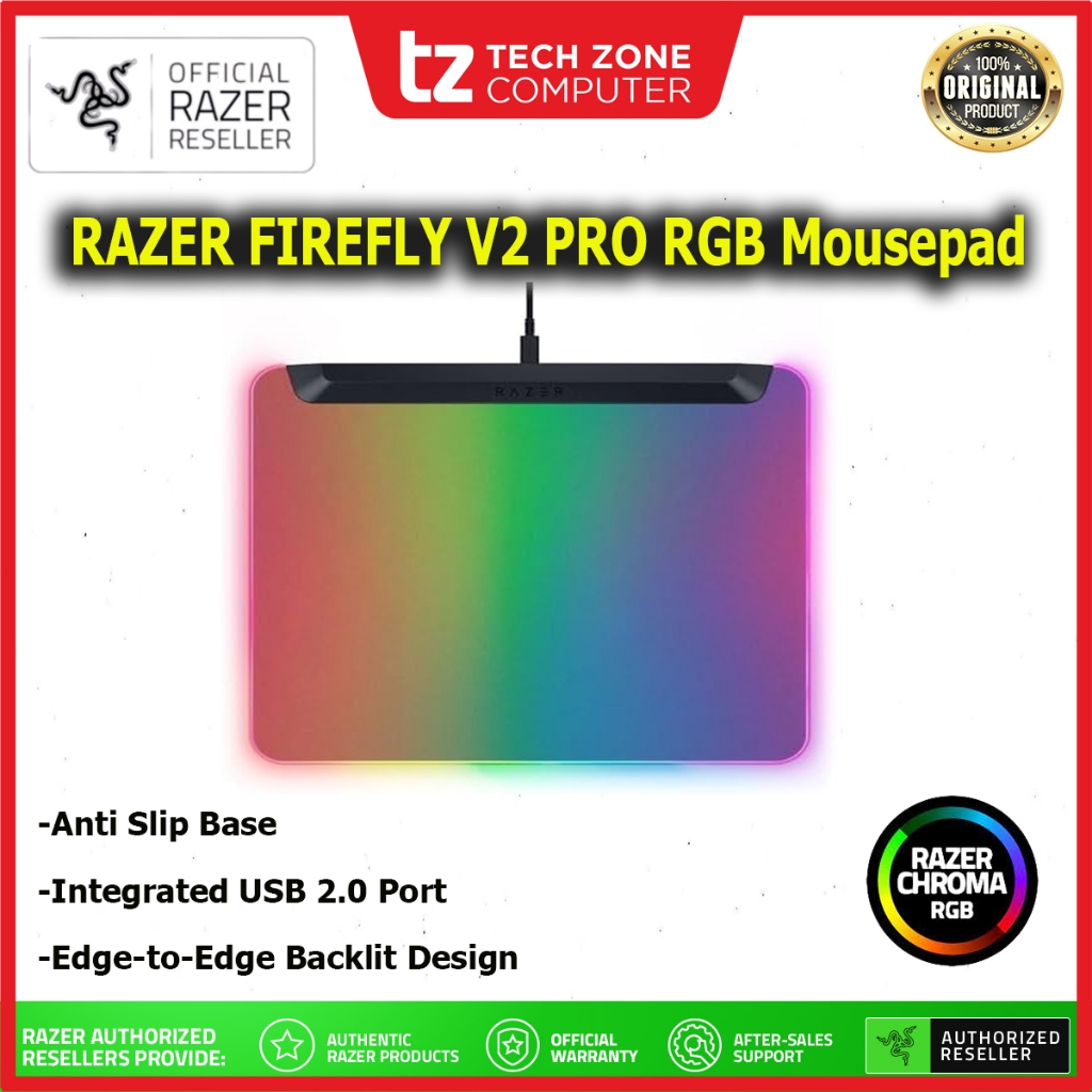 Razer Firefly V2 Pro Chroma RGB LIGHTING ZONES แผ่นรองเมาส์สําหรับเล่นเกม-RZ02-04920100-R3M1