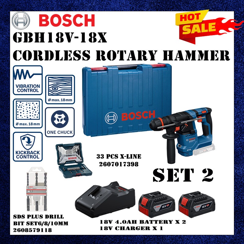 BOSCH GBH 18V-18X CORDLESS ROTARY HAMMER GBH18V-18X