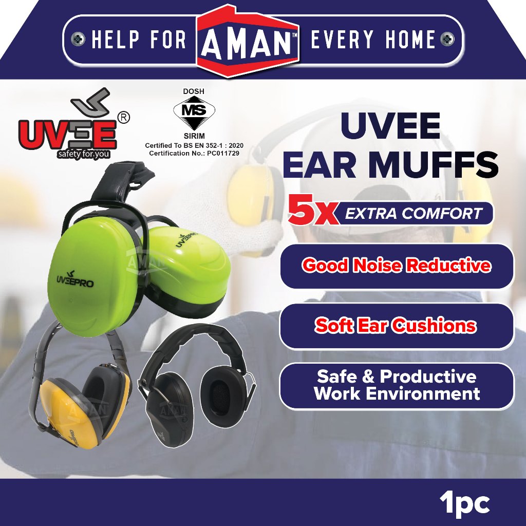 UVEE ABS Safety EarMuff Soundproof Penutup Telinga Anti Bunyi 隔音耳罩