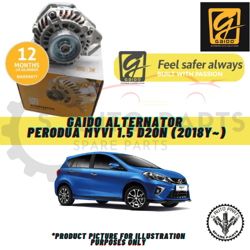 PERODUA MYVI 1.5 D20N (2018Y~) GAIDO ยี่ห้อ 100% (ALTERNATOR NEW) (ALTERNATOR BARU) 4PK