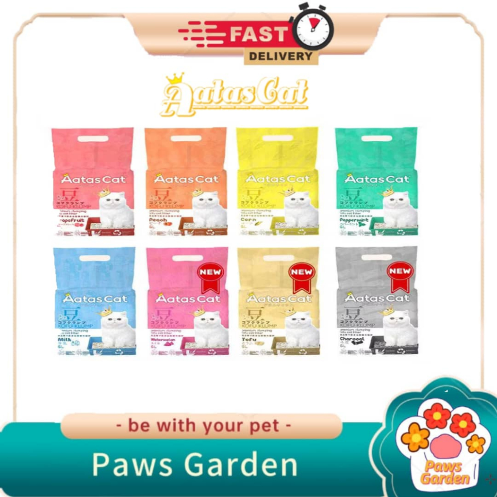 Atas Clumping Tofu Cat Litter 6L/ทรายแมวทราย/Wangi Tofu Litter/ห้องน้ําแมวทราย