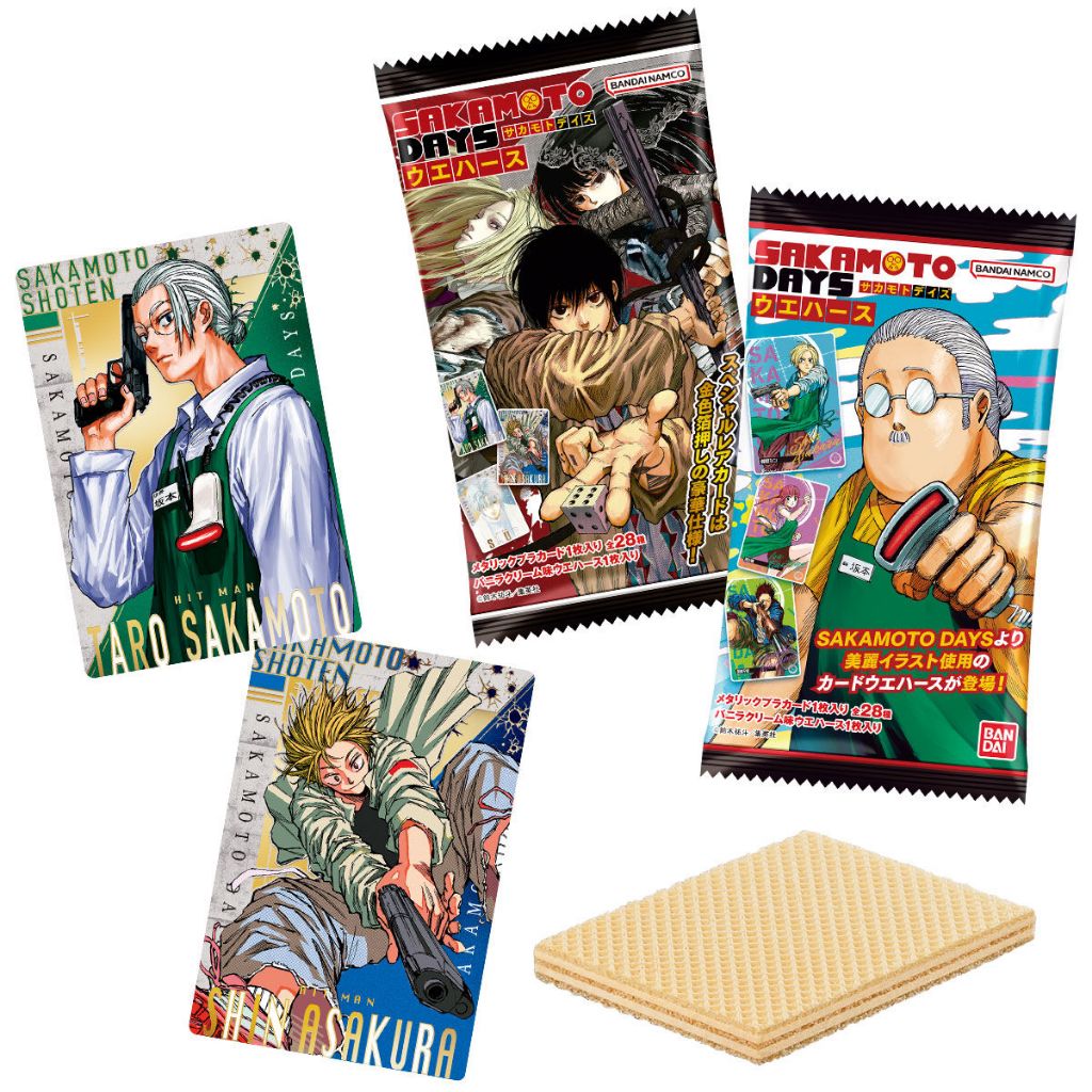 อัปเดต! Sakamoto Days การ์ดเวเฟอร์อะนิเมะมังงะ Merch Shokugan สติกเกอร์ Taro Shin Nagumo Osaragi Shi