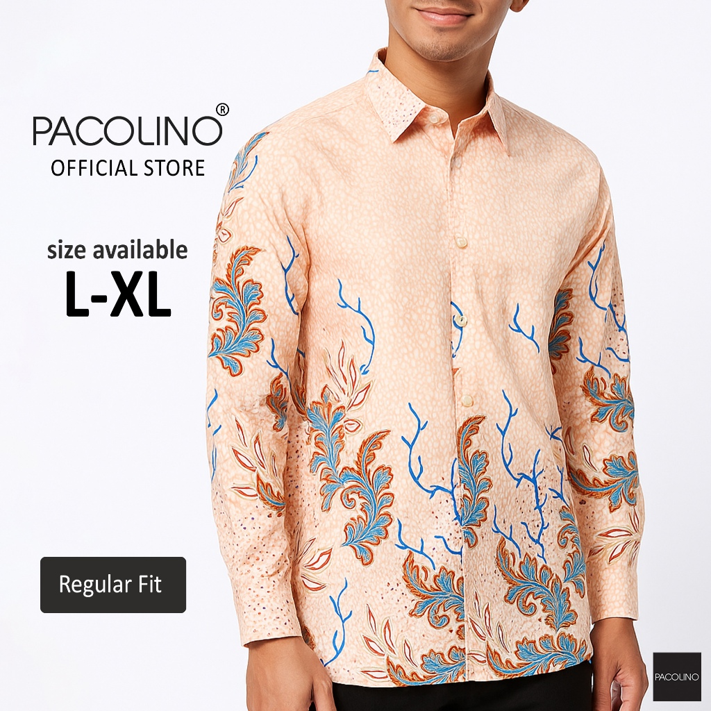 Pacolino Men Batik แขนยาว Regular Fit - สีส้ม สี 222-BK0062-A