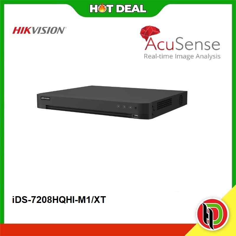 Hikvision iDS-7208HQHI-M1/XT 8-ch 1080p 1U H.265 AcuSense DVR - Perakam กล้องวงจรปิด Hikvision AcuSe