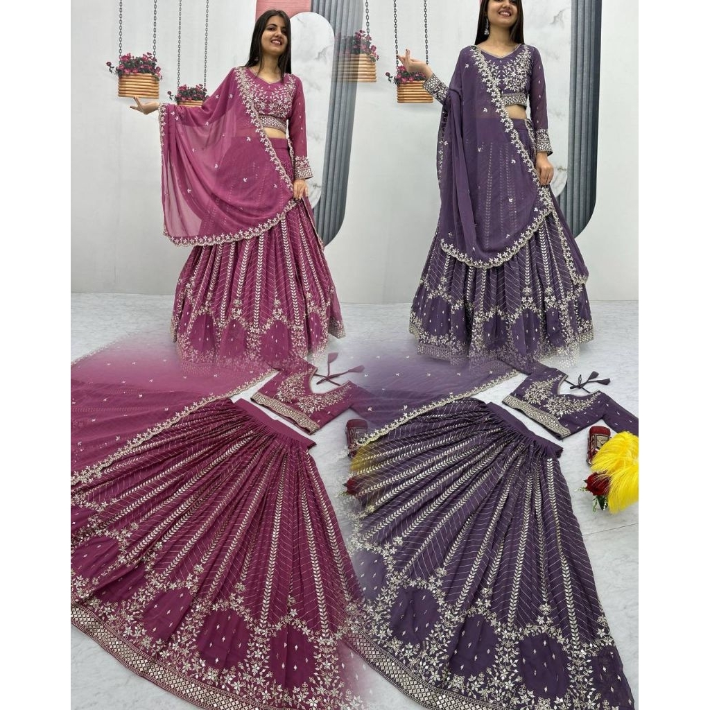 ออกแบบมาใหม่ FULLY STITCHED PARTY WEAR FAUX GEORGETTE พร้อมงาน EMBROIDERY (SIZE M ถึง 2XL)