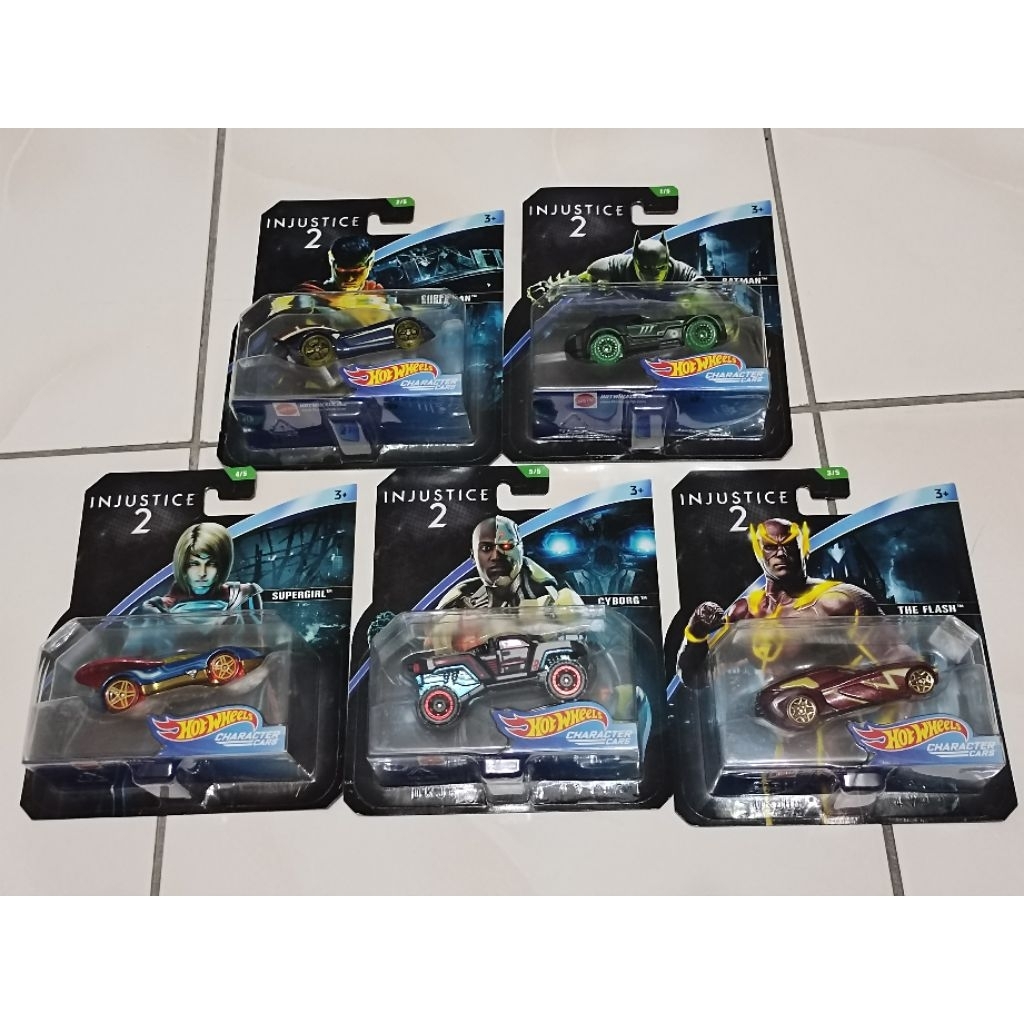 Hot Wheels Character Cars Injustice 2 Justice League DC Comics Batman Superman Set 5 Cars