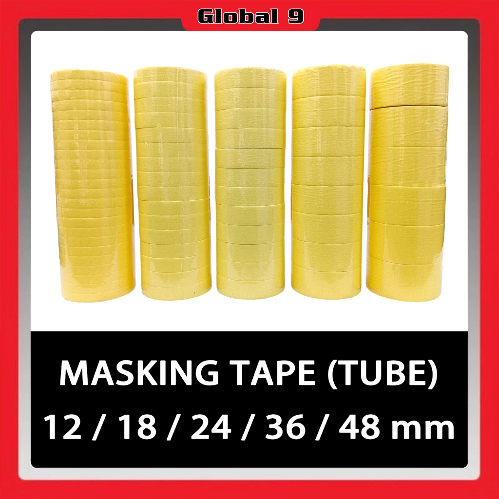M-ONE (TUBE) Masking Tape Kuning 12mm / 18mm / 24mm / 36mm / 48mm x 16yards