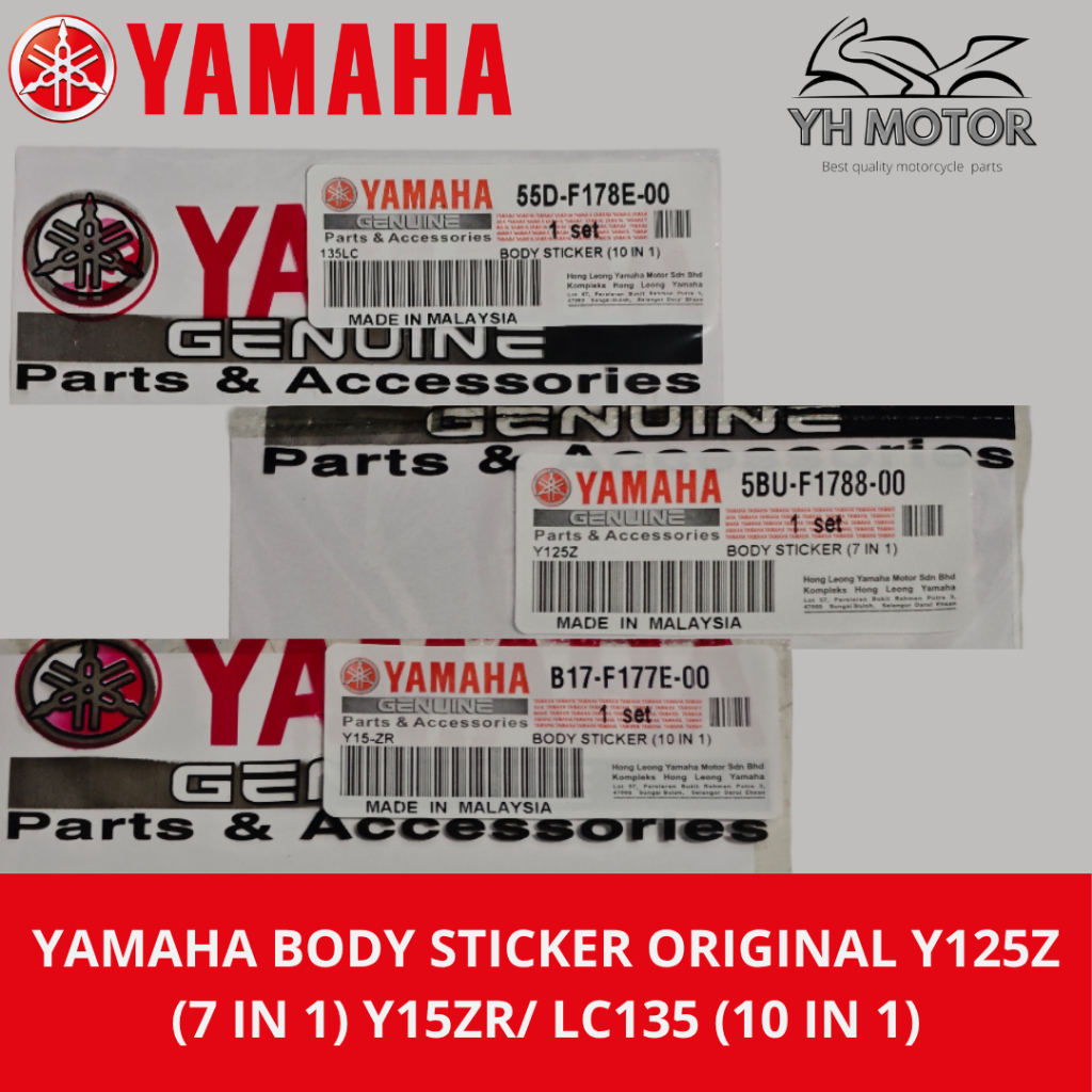 YAMAHA BODY STICKER Y125Z (7 IN 1) Y15ZR/ LC135 (10 IN 1