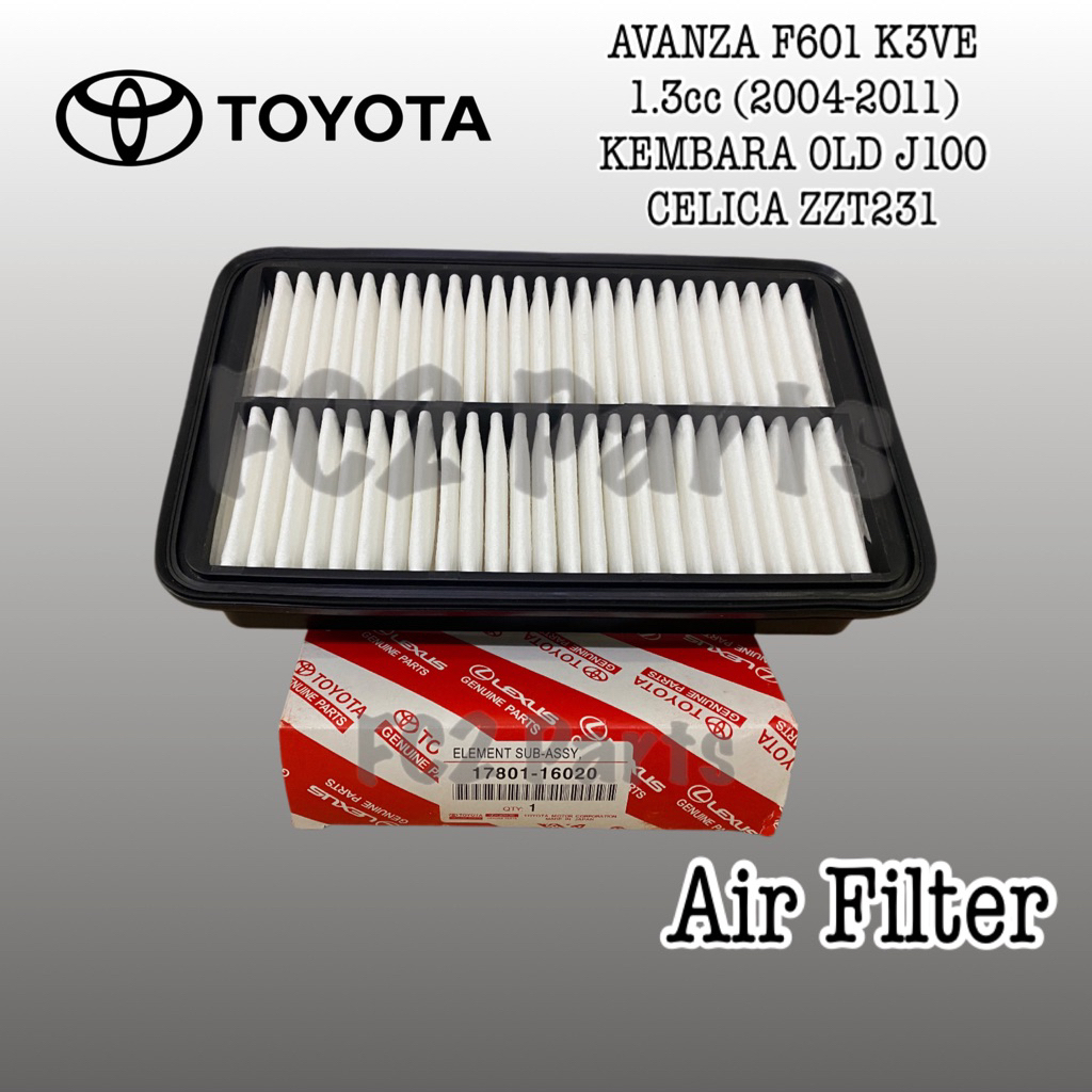 กรองแอร์ญี่ปุ่น Toyota Avanza F601 1.3cc (2004-2011) Celica ZZT231 Kembara Old J100 NO-DVVT (1998-20