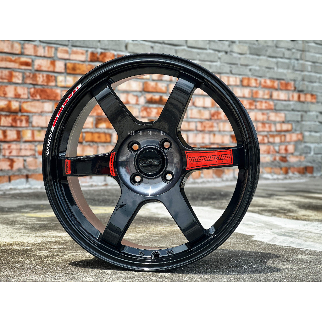 รถใหม่ Sport Rim RAYS VOLK RACING TE37SL ล้อ 17x7.5J 4x100 ET38 สีดํา Center Polish