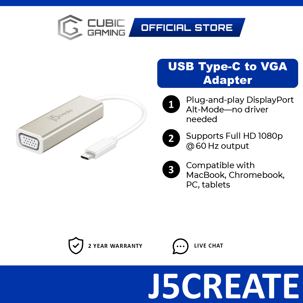 J5CREATE USB-C Adapter Series HDMI / VGA / DisplayPort / Audio + Power Delivery