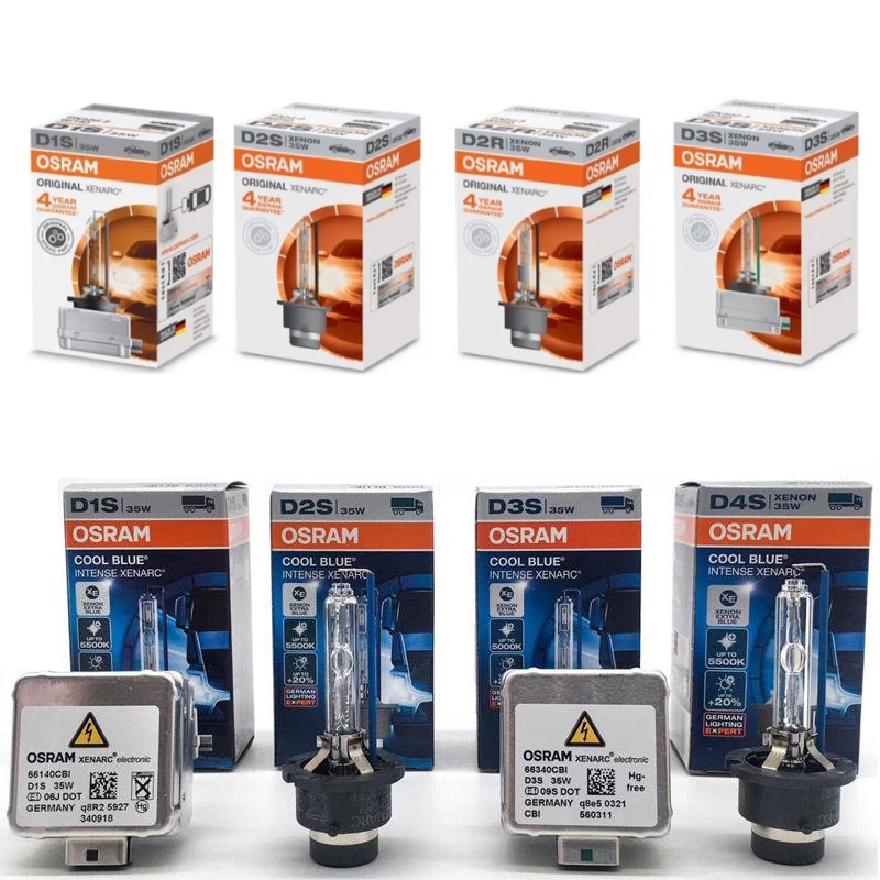 (1PAIR) Osram HID หลอดไฟหน้า 4300K 6000K D1S D1R D2S D2R D3S D3R D4S D4R D8S หลอดไฟ LED