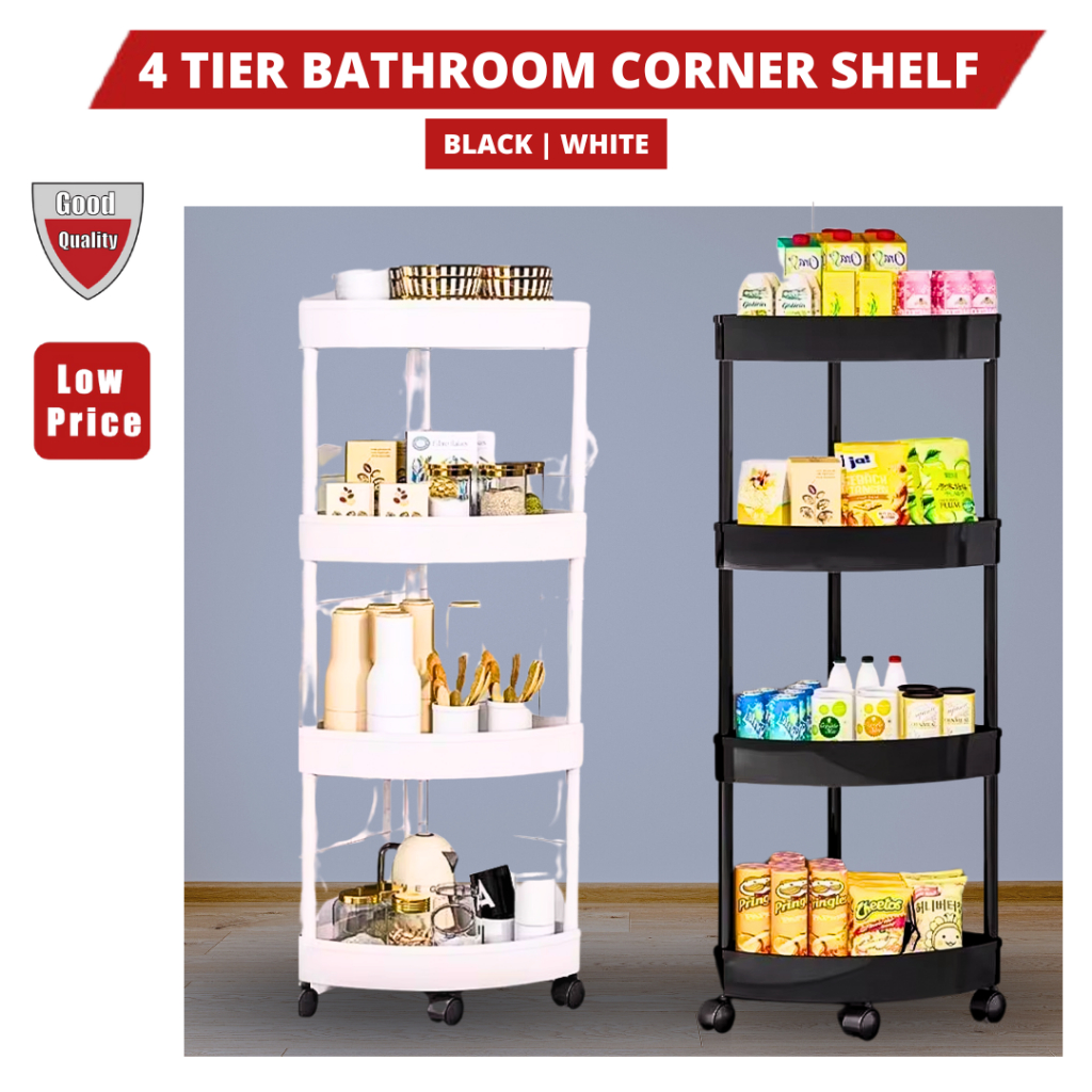 4 TIER BATHROOM CORNER SHELF
