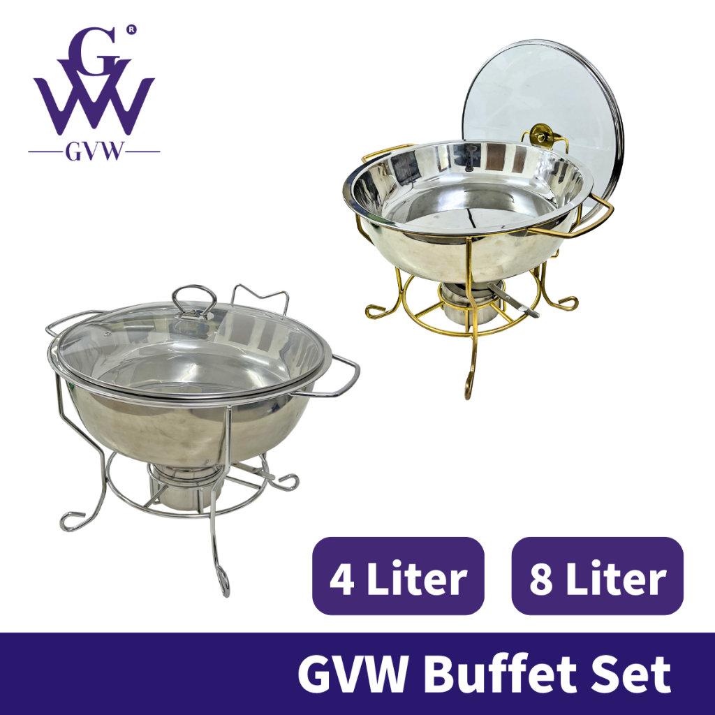 GVW Kenduri ชุดจาน Cater Bekas ถาด Bertutup Buffet Set Buffet Warmer Buffet Stand
