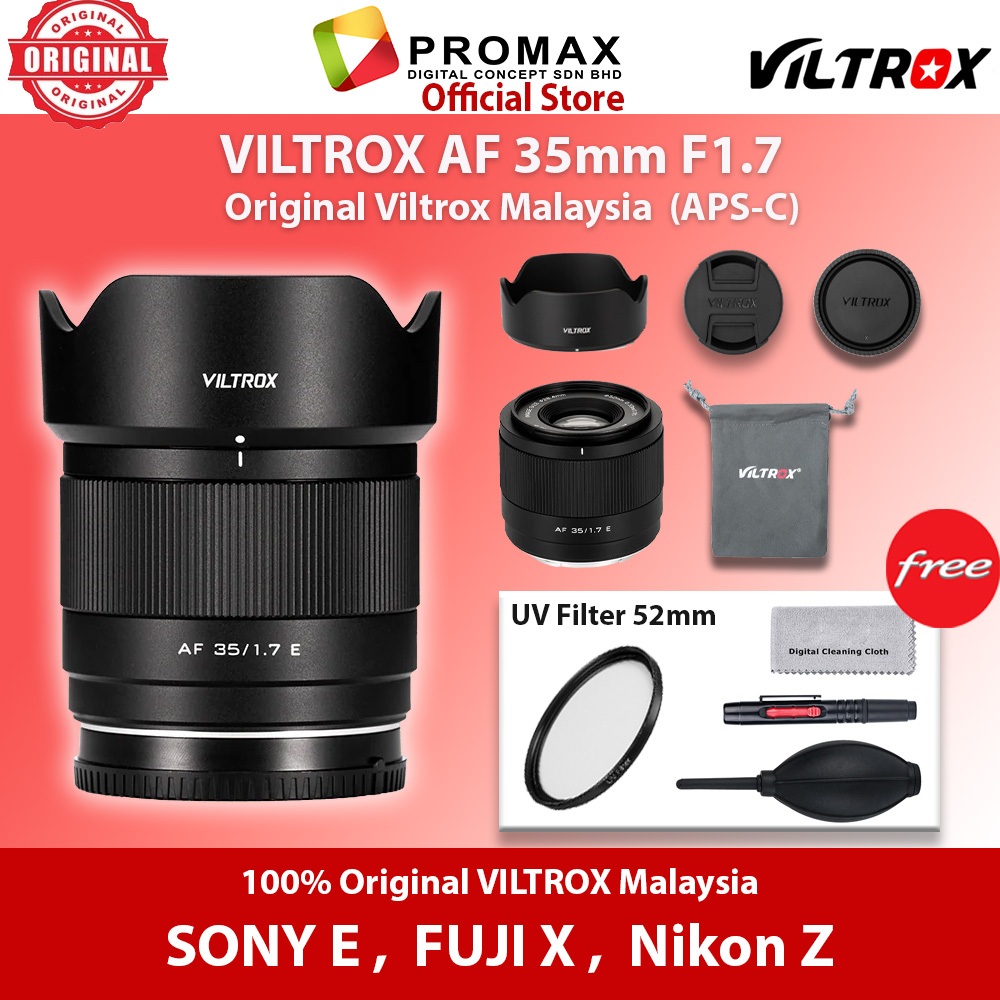 เลนส์ VILTROX AF 35 มม. F1.7 Air APS-C สําหรับ Sony E , Fuji X , Nikon Z Viltrox