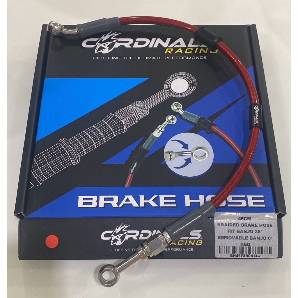 CARDINALS RACING BRAIDED BRAKE HOSE FIT BONJO 35 DEGREE & MOVABLE BONJO 0 DE