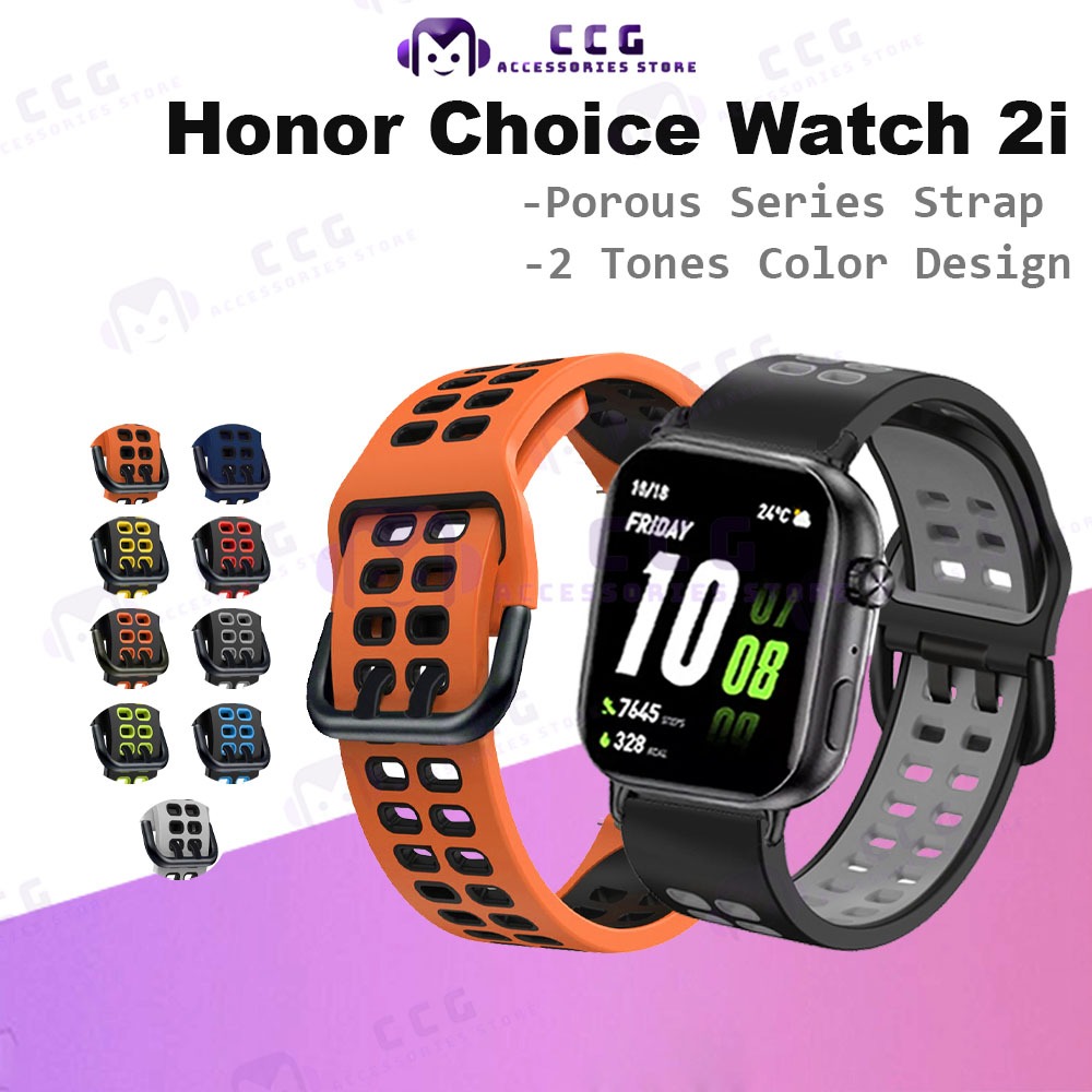 Honor Choice Watch 2i Perforated Series 2 Tones Color Strap 20mm Honor Choice Watch Accessories (Opt