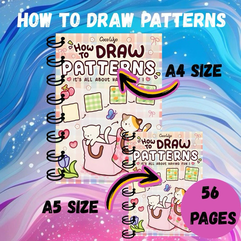 HOW TO DRAW PATTERN COCOWYO – สมุดระบายสีสําหรับเด็ก วัยรุ่น และผู้ใหญ่ A5/A4