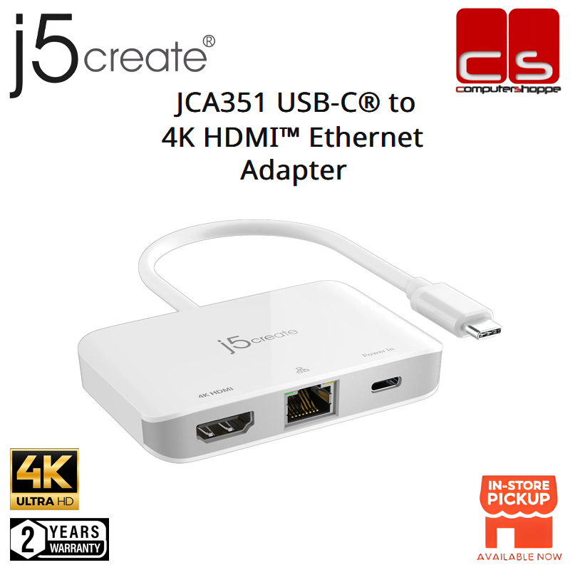 J5 CREATE JCA351 (อะแดปเตอร์ USB-C ถึง 4K HDMITM Ethernet)
