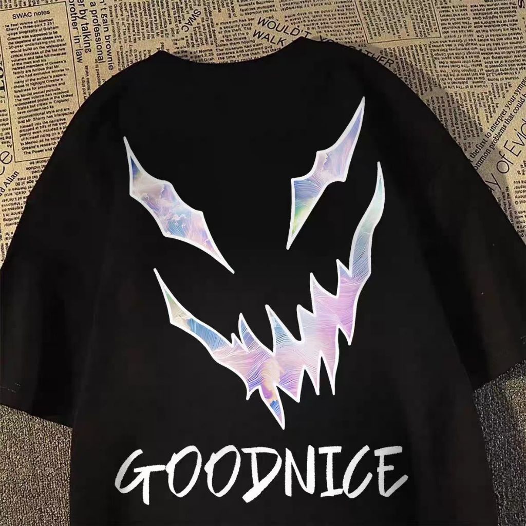 Kaos katun 100% retro high street cork iblis, slipper slipper slipper ผู้ชายทรงหลวม