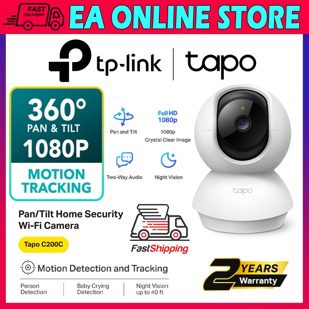 TP-Link Tapo C200C 1080P / Tapo C210 2K 3MP Pan Tilt Home Security กล้อง WiFi