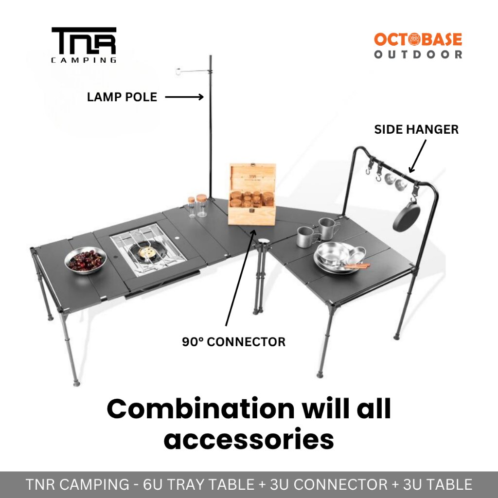 [Ad บนอุปกรณ์เสริม] TNR CAMPING - ALUMINIUM COMBINATION MODULAR TABLE BLACK LIGHTWIEGHT