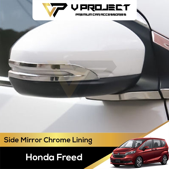Honda Freed GB5 GB7 กระจกมองหลังด้านข้าง Chrome Lining Stripe Trim 2016-2024 V โครงการรถอุปกรณ์เสริม