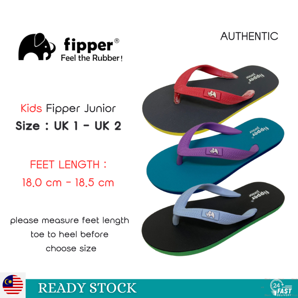 Kids FIPPER JUNIOR รองเท้าแตะยางแบบเต็ม Selipar Getah FIPPER รองเท้าแตะเด็ก