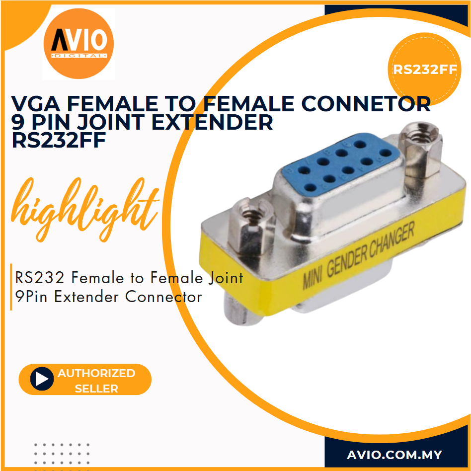 RS232 หญิงกับ 9 Pin Changer Converter Connector ความหนาแน่นสูงหญิง-หญิง RS232 RS232FF