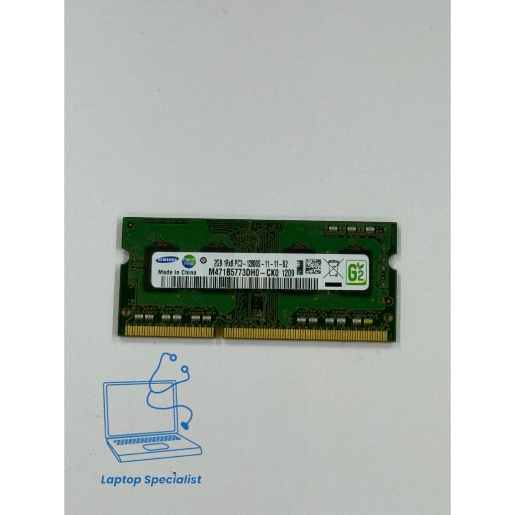 RAMแล็ปท็อป Samsung 2GB 1Rx8 PC3-12800S-11-B2 M471B5773DH0-CK0