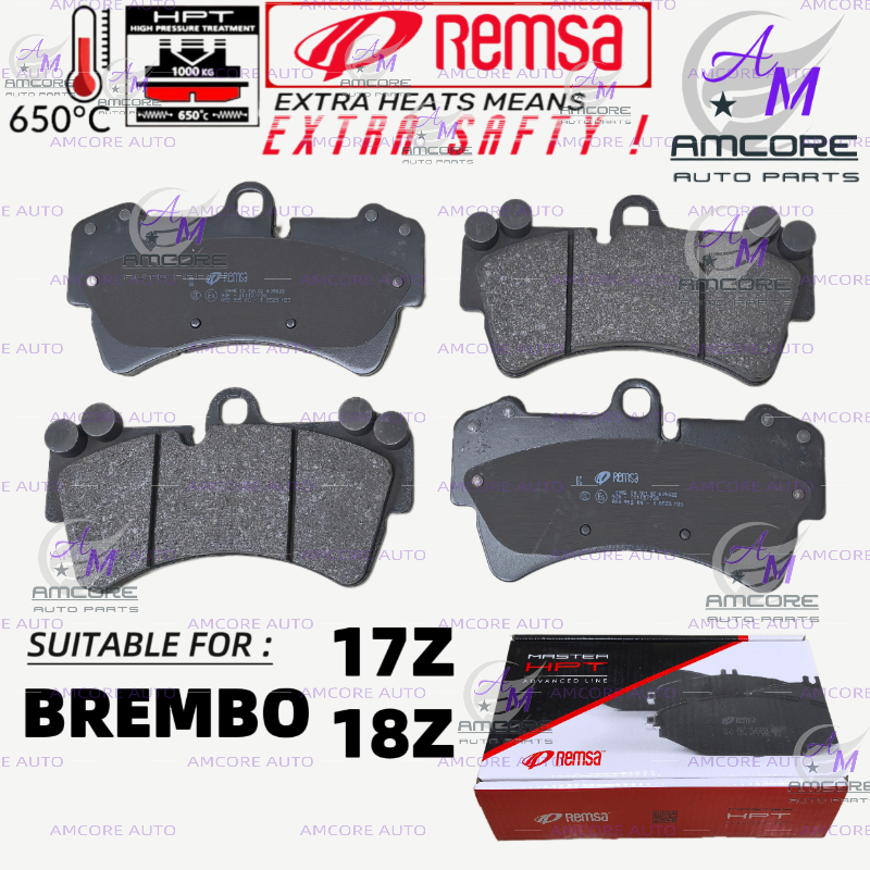 ผ้าเบรค BREMBO 17Z / 18Z - ยี่ห้อ REMSA / BREMBO 17Z / 18Z CALIPER / BREMBO BIG 6 POT CALIPER ผ้าเบร