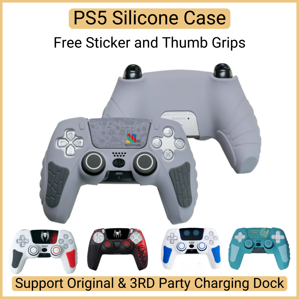 PS5 เคสซิลิโคน PS5 Controller Case Cover Protection Skin Case 30TH Case Astro Bot Case Spiderman