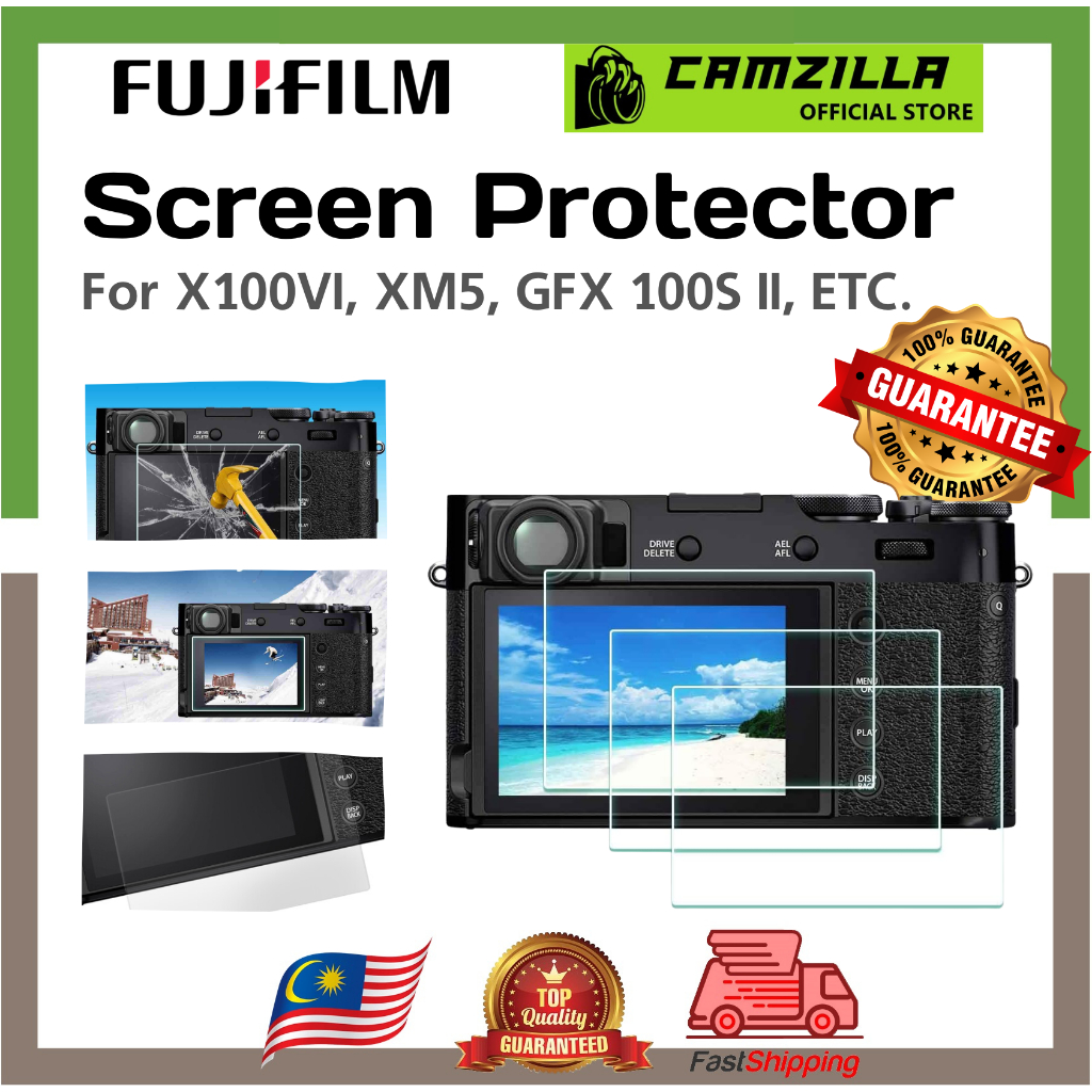 กระจกนิรภัยกันรอยหน้าจอ FUJIFILM X-S20, X-T50, XM5, XT30II, XT5, X100VI, XA7 สําหรับกล้อง Fuji
