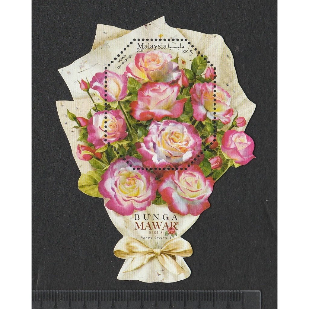 2025 BUNGA MAWAR Roses SIRI 3 แสตมป์ MINIATURE SHEET MNH