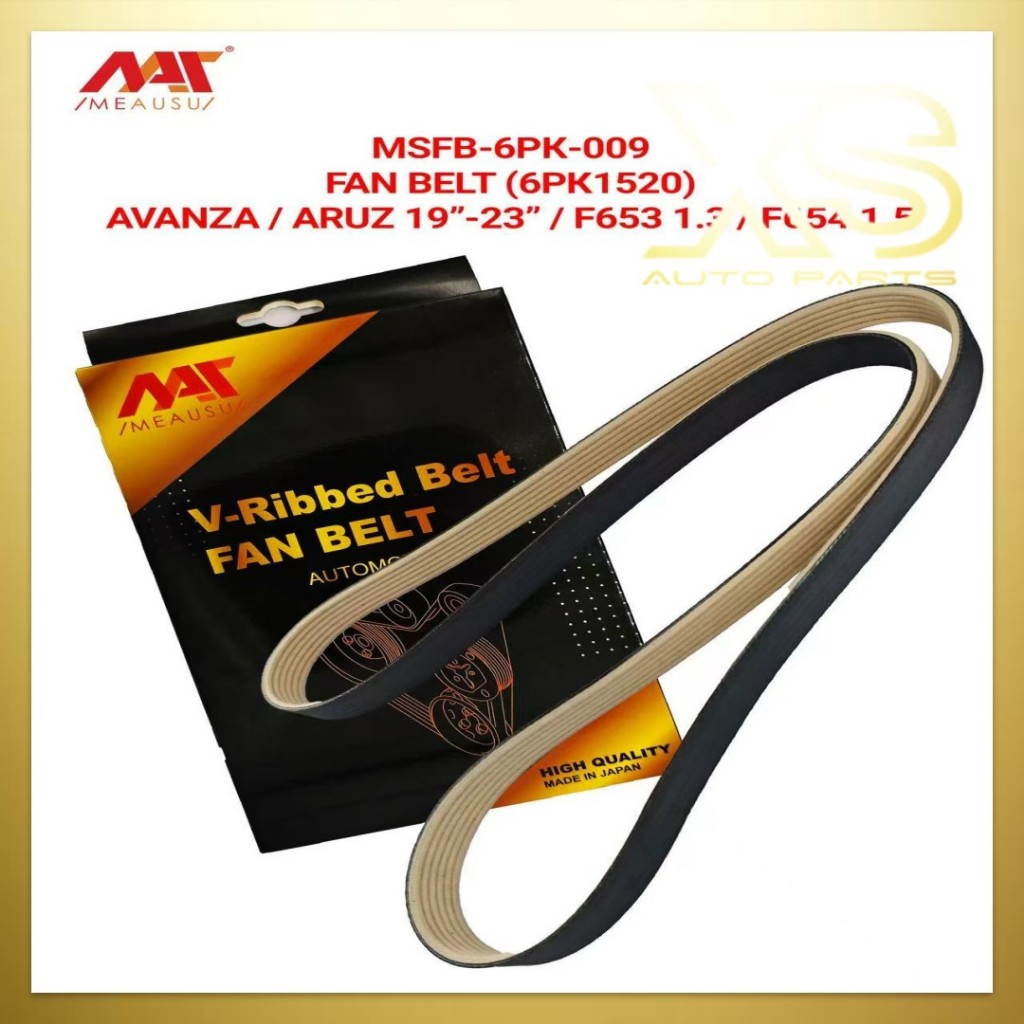 MEAUSU FAN BELT MSFB-6PK-009 6PK1520 รุ่น: PERODUA AVANZA ARUS 2019-2023 F653 1.3 F654 1.5