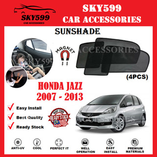 (แม่เหล็ก)ม่านบังแดด Honda Jazz 2007-2013 Epic (4 ชิ้น)