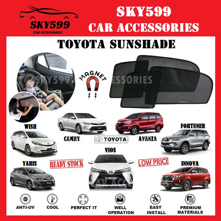 (แม่เหล็ก)Toyota Vios Yaris Wish Avanza Camry Innova Harrier Altis Epic Sunshade Hilux Estima Veloz Sienta